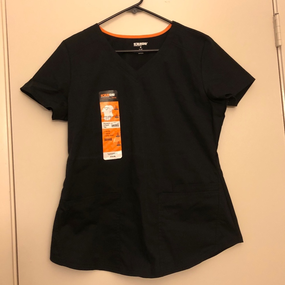 Black V-Neck Scrubstar Top